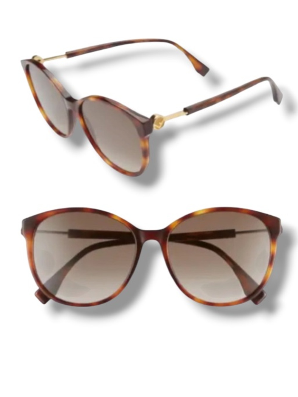 Authentic FENDI Women’s Sunglasses Shades 58mm Gradient Cat Eye Shades with Case